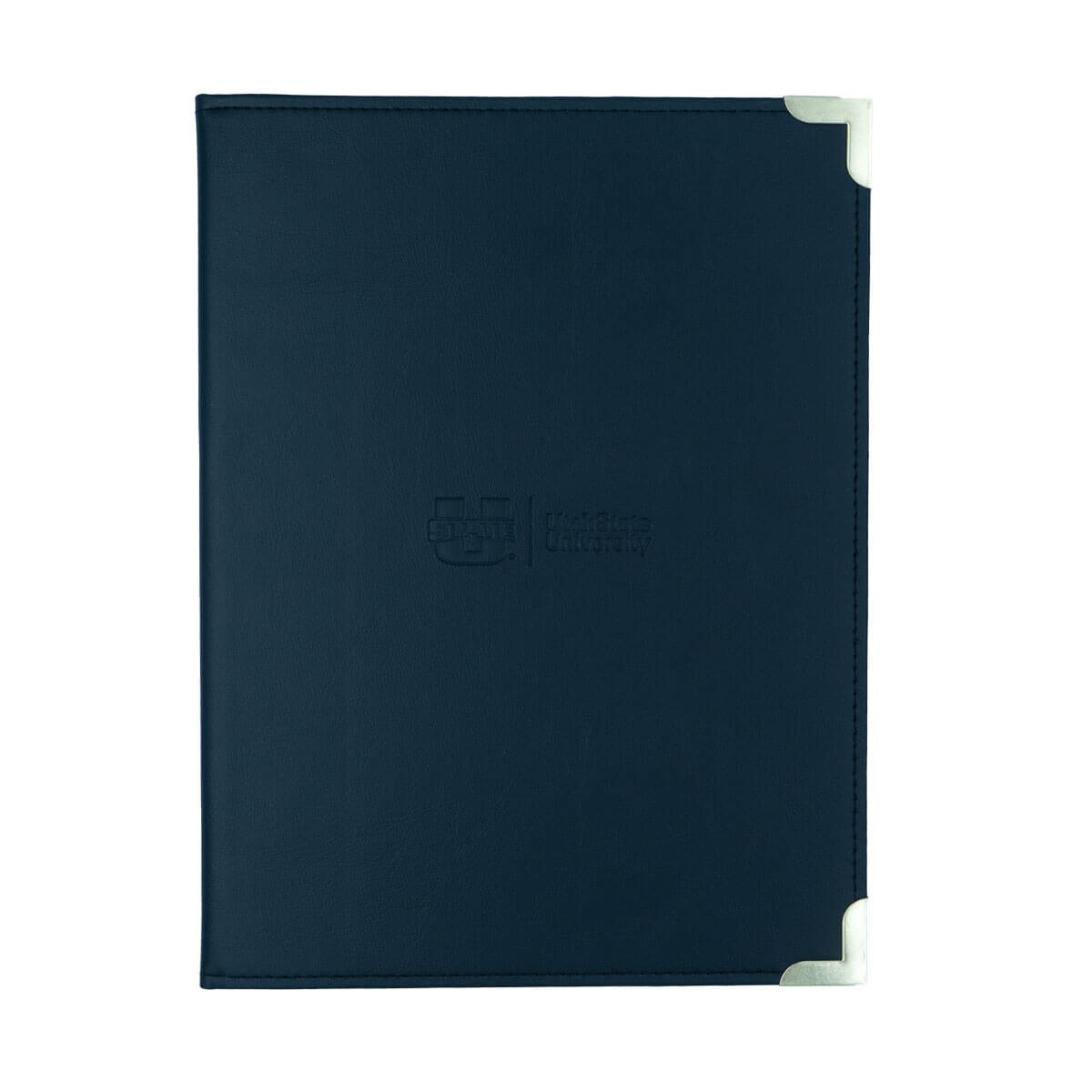 Black Leather Utah State University U-State Folder with Notebook